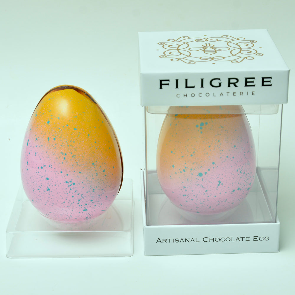 Pink, Yellow and Blue Painted Egg